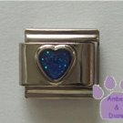 Glitter Heart Birthstone Italian Charm Sapphire-Blue for September