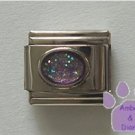 Glitter Oval Birthstone Italian Charm Alexandrite-Purple   June