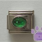 Glitter Oval Birthstone Italian Charm Emerald-Green for May