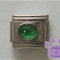 Glitter Oval Birthstone Italian Charm Emerald-Green for May