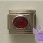 Glitter Oval Birthstone Italian Charm Garnet-Red for January