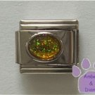 Glitter Oval Birthstone Italian Charm Topaz-Yellow for November