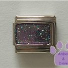 Glitter Rectangle Birthstone Italian Charm Alexandrite-Purple June