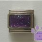 Glitter Rectangle Birthstone Italian Charm Amethyst-Purple February