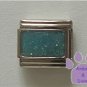 Glitter Rectangle Birthstone Italian Charm Aquamarine-blue March