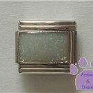 Glitter Rectangle Birthstone Italian Charm Diamond-White for April