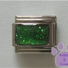 Glitter Rectangle Birthstone Italian Charm Emerald-Green for May