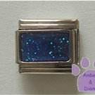 Glitter Rectangle Birthstone Italian Charm Sapphire-Blue for September