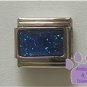 Glitter Rectangle Birthstone Italian Charm Sapphire-Blue for September