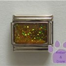 Glitter Rectangle Birthstone Italian Charm Topaz-Yellow for November