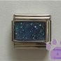 Glitter Rectangle Birthstone Italian Charm Zircon-Blue for December