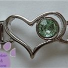 Birthstone Heart Italian Charm Connector Peridot-Green  August