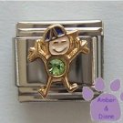 Boy August Birthstone Italian Charm with Peridot Crystal
