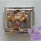 Boy June Birthstone Italian Charm with Alexandrite Crystal