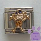 Boy November Birthstone Italian Charm with Topaz Crystal