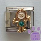 Girl December Birthstone Italian Charm Turquoise or Blue Zircon