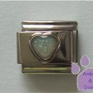 Glitter Heart Birthstone Italian Charm Diamond-White for April