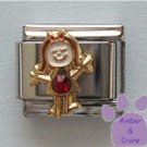 Girl January Birthstone Italian Charm Garnet Crystal