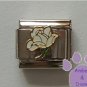 Open Rose Birthstone Italian Charm Diamond-White for April