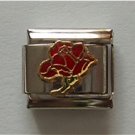 Open Rose Birthstone Italian Charm Garnet-Red for January