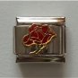 Open Rose Birthstone Italian Charm Garnet-Red for January