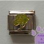 Open Rose Birthstone Italian Charm Peridot-Green for August