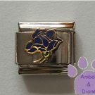 Open Rose Birthstone Italian Charm Sapphire-Blue for September