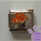 Open Rose Birthstone Italian Charm Topaz-Orange for November