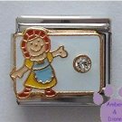 April Birthstone RAG DOLL Italian Charm with Diamond Crystal