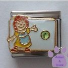 August Birthstone RAG DOLL Italian Charm with Peridot Crystal