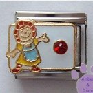 January Birthstone RAG DOLL Italian Charm with Garnet Crystal