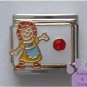 July Birthstone RAG DOLL Italian Charm with Ruby Crystal