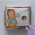 June Birthstone RAG DOLL Italian Charm with Alexandrite Crystal