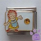November Birthstone RAG DOLL Italian Charm with Topaz Crystal