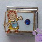 September Birthstone RAG DOLL Italian Charm Sapphire Crystal