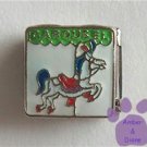 CAROUSEL in green enamel with White Horse Italian Charm
