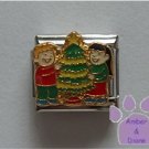 Boy and Girl Decorating a Christmas Tree Italian Charm
