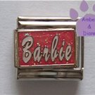 Barbie Italian Charm on pink glitter enamel background