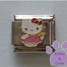 Hello Kitty in a Pink Dress Italian Charm ready for a party