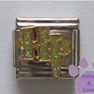 HP Italian Charm green glitter letters - Harry Potter