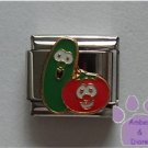Larry and Bob of Veggie Tales Italian Charm cucumber and tomato