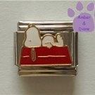 Snoopy Italian Charm Laying on the Roof of his Dog House