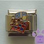Bedtime Bear with Blanket Italian Charm Moon and Stars in Window