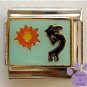 Kokopelli Italian Charm Symbol of Fertility on pale blue