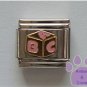 Pink and Gold Baby Building Block Italian Charm