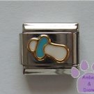 White and Blue Baby Soother Italian Charm Pacifier