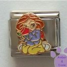 Beautiful Little Girl with a Flower in her Hand Italian Charm
