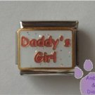 Daddy's Girl Italian Charm red on white glitter