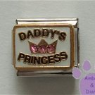 DADDYS PRINCESS Italian Charm with pink crystals in a crown