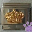 Gold CROWN with PRINCESS printed on front Italian Charm
